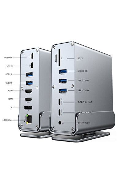 Choice محطة إرساء عمودية كيبيدومي 15 في 1 مع منافذ HDMI وDP وUSB3.2، محطة إرس...