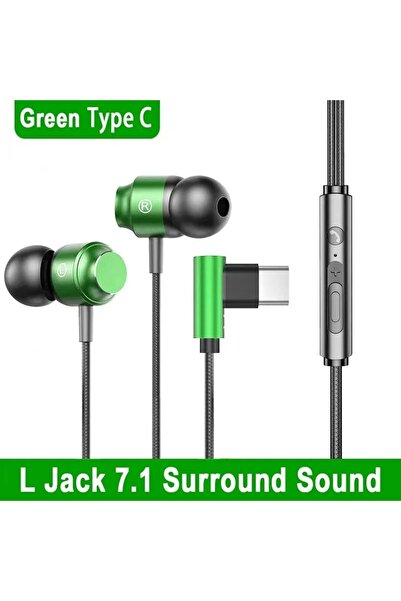 Choice Green Type-c Wired Gaming Headset HiFi Surround Sound With Mic 3.5mm T...