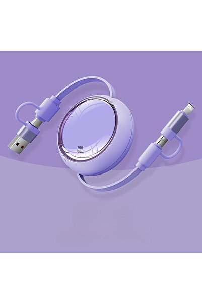 Choice3 1m PURPLE 100W Retractable USB Type C Cable Fast Charging USB A To Ty...