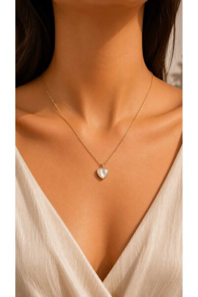 Uno Di Famiglia Minimalist Stone Heart Pendant, Minimalist Necklace