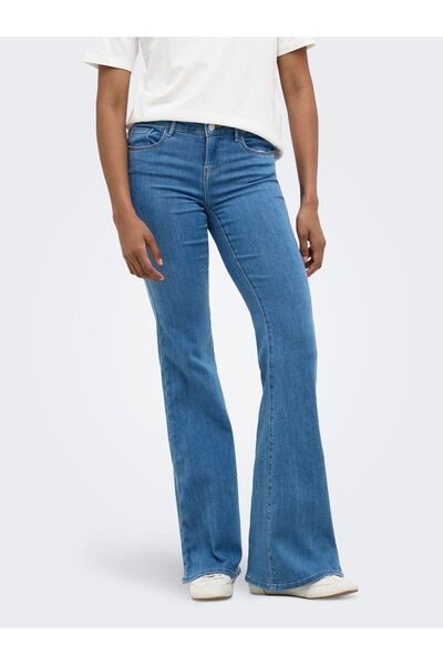 ONLY Schlaghosen-Jeans ONLHELLA Niedrige Taille Retro-Fit, ausgestellt Jeans