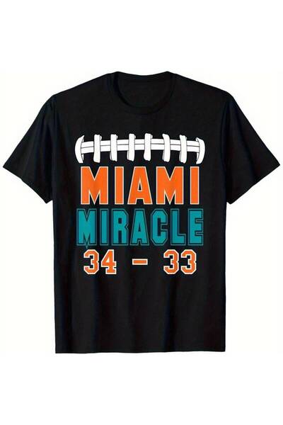 01THEONE Miami Miraculous T-Shirt, Men'S Black Tee, Soft, Breathable, And Col...