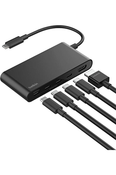 Belkin USB-C Hub, 5 Portlu Hub, 4K HDMI 60Hz, 100W, 10 Gbps Hızlı Veri Aktarı...