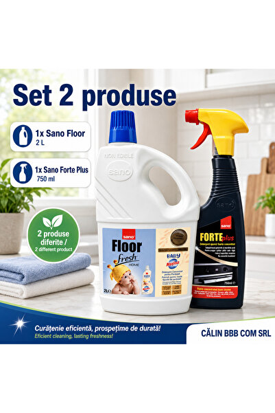Sano Σετ 2 προϊόντων Top Bottom – Floor Fresh Baby 2 L για δάπεδα + Forte Plu...