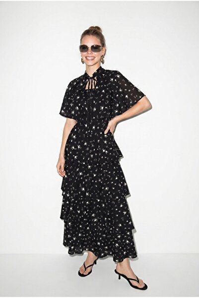 Hiccup LUCCI Rochie Maxi Din Șifon Cu Flori