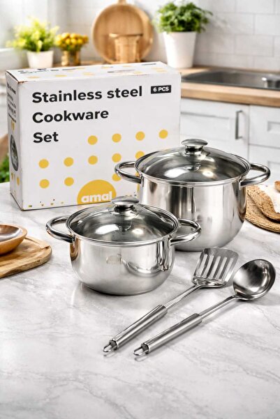 Genaric AMAL 6Pcs Stainless Steel Cookware Set