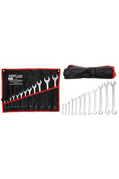Kraft&dele Set de chei fixe și inelare 6-32mm, 12 bucăți. PLAT +HUSĂ