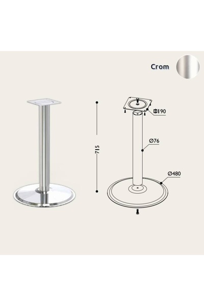 OEM Picior central D76 H710 crom