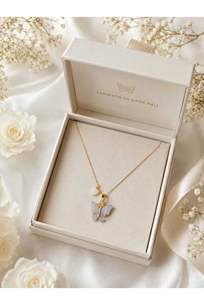 Yağmur Women's Butterfly Heart Necklace Birthday Evening Dress Party Gift Chr...