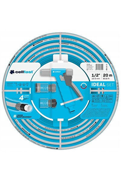 Cellfast Set aspersor Ideal 1/2, furtun de 20 m, racorduri rapide de grădină ...