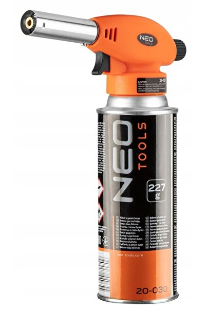 NEO Tools Torță cu gaz NEO pentru lipit, piezo + 3 cartușe de gaz de rezervă