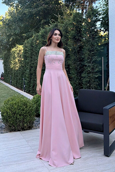 Sindimoda Nayla İp Askılı Taşlı Abiye 306
