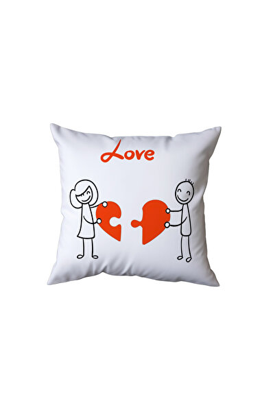 Beramussa Love Puzzle Hearts Design Pillow, Romantic Gift