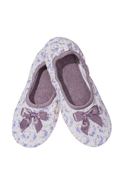 Amaryllis Slippers Λιλά βαμβακερό ύφασμα με φλοράλ σχέδιο, για Ελληνική Μπαλα...