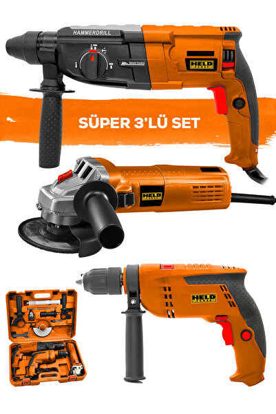 held power Profesyonel Elektrikli 3'lü Kombo Set (Kırıcı Delici Hilti & Darbe...