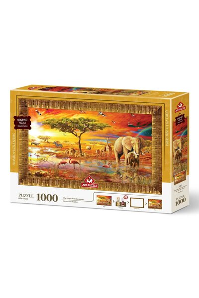 Art Puzzle Savana'nın Kralları Çerçeveli Puzzle 1000 Parça