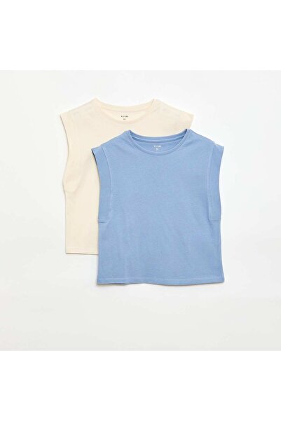 KIABI 2-Pack of Plain Tank Tops BLUE