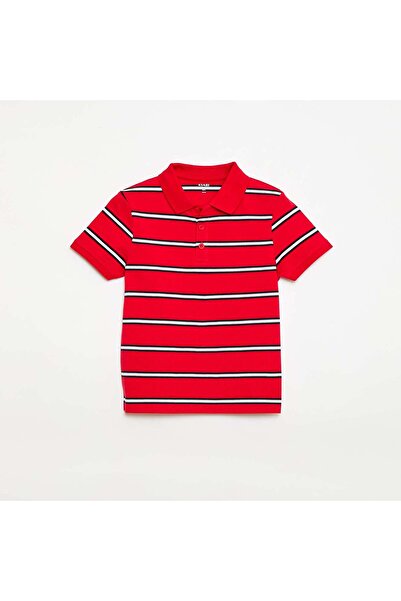 KIABI Short-Sleeved Cotton Piqué Polo Shirt RED