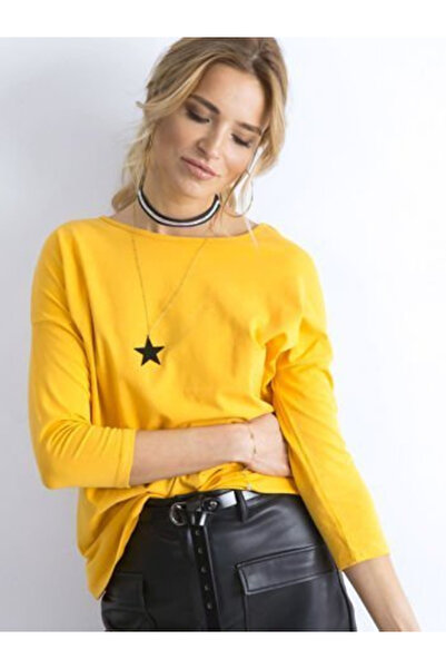Basic Feel Good Bluză de damă, BASIC FEEL GOOD, Bumbac, Mânecă 3/4, Galben in...