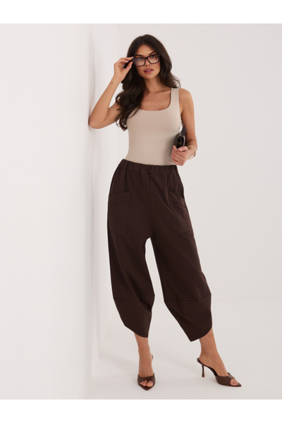 rue parıs Pantaloni Trening Dama 7/8, Cu slit, RUE PARIS, Maro