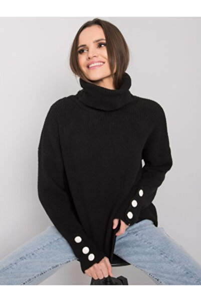 rue parıs Pulover Dama, RUE PARIS, Acril, Maneca lunga, Negru, model LC-SW-15...