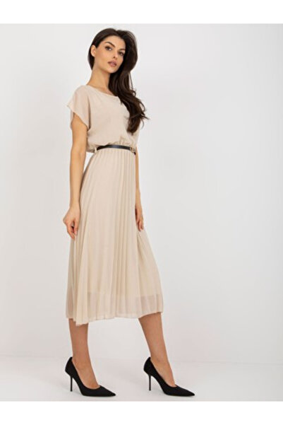 rue parıs Rochie Dama, RUE PARIS, Poliester, Rochie evazata, Bej, model DHJ-S...