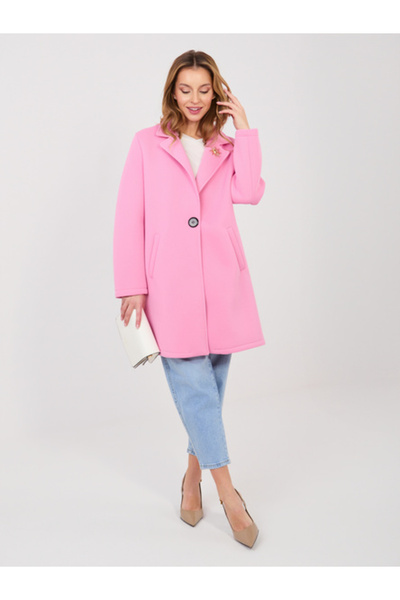 rue parıs Palton Dama, RUE PARIS, Poliester, Maneca lunga, Roz, model IT-FL81...