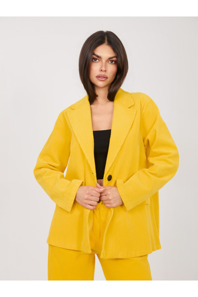 rue parıs Women's Jacket, RUE PARIS, Cotton, Long Sleeve, Yellow, model IT-MA...