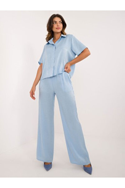 LAKERTA Compleu Dama, LAKERTA, Bumbac, Maneca scurta, Albastru deschis, model...