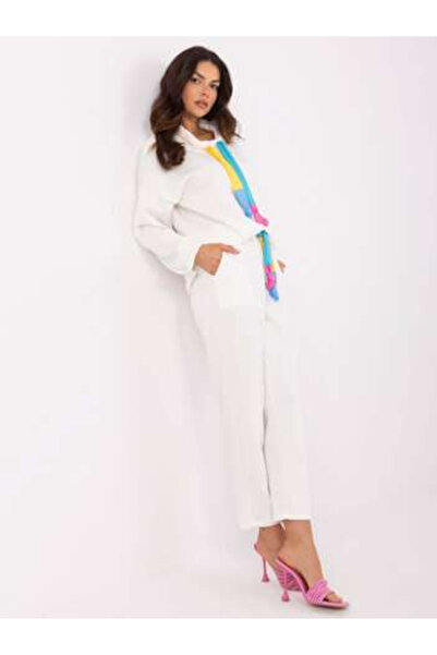 Italy Moda Women's Suit, ITALY MODA, Polyester, Long Sleeve, Ecru, model DHJ-...