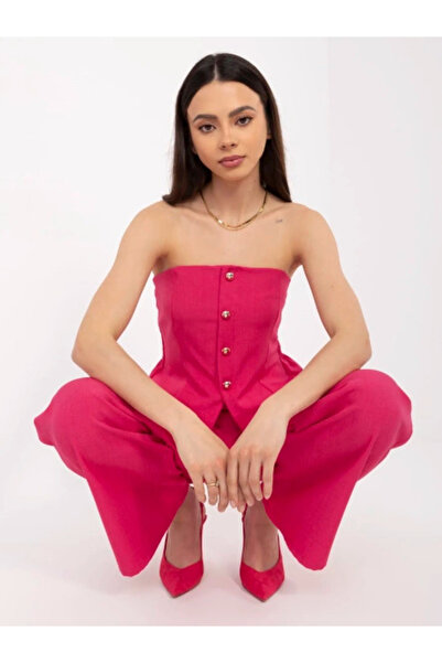 Italy Moda Compleu Dama Fara maneci, Croiala dreapta, ITALY MODA, Fucsia de P...