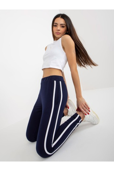 rue parıs Pantaloni Trening Dama Sport, Guler inalt, RUE PARIS, Bleumarin Casual