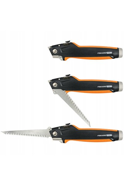 FiSKARS Cuțit de construcții CarbonMax cu lamă retractabilă și ferăstrău pent...