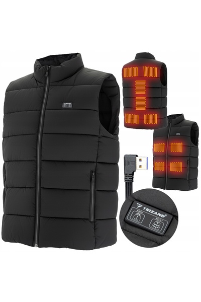 Trizand Vestă încălzită cu 11 zone de încălzire, USB, unisex, mărimea L