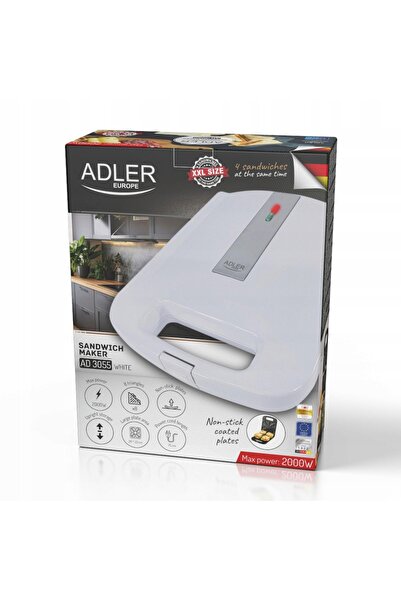 adler Aparat de făcut sandvișuri TOSTER, tip triunghi, 2000W, cu strat antiad...