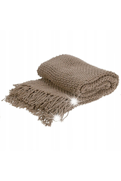 Home Styling Collection Pătură din bumbac pentru living și dormitor, cu franj...
