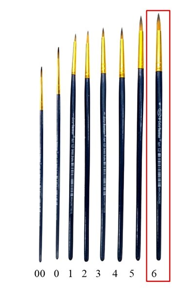 Brons Synthetic Watercolor Brush Gold Brush Art 123 No:6 - 1 Piece