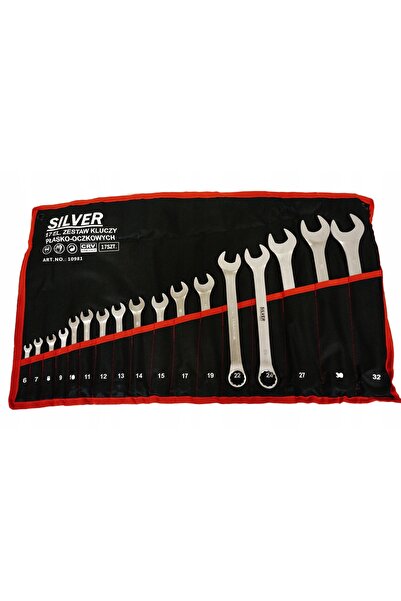 Silver Set de chei plate și tubulare lustruite, 17 piese, 6 - 32mm