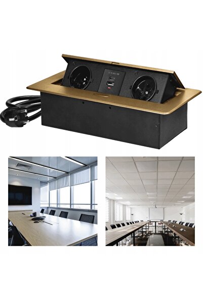 Orno Priză încastrată în blat, încărcător USB + cablu USB-C 1,5m, auriu