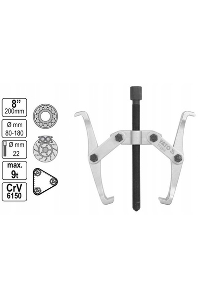 yato Extractor cu 2 brațe, 200 mm, pentru rulmenți și roți cu curele