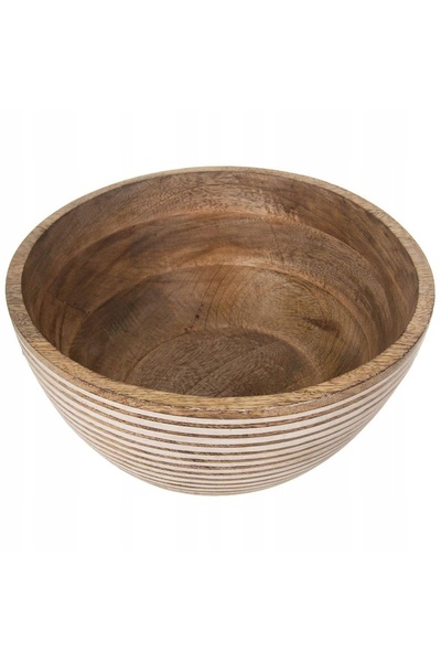 Orion Bol din lemn pentru fructe, legume, salate, decorativ, 25 cm, 3 L