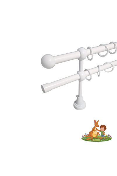 KLEIDECO Double curtain rail COSTA RICA, Metal, Diameter 16 mm, PARAISO ends,...