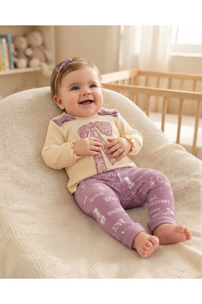Ege Bebek 100% Cotton 0-3-6-9-12 Months Baby Girl Bowknot Thin Seasonal 2-Pie...