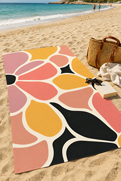 Moud's Digital Printed 70X150Cm Earth and Sun Patterned Beach Towel - Bath To...