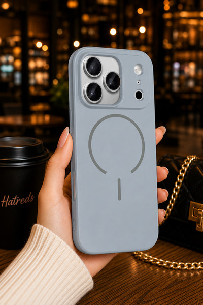 Hatreds iPhone 17 Pro Max Uyumlu MagSafe Kılıf Titanyum Gri