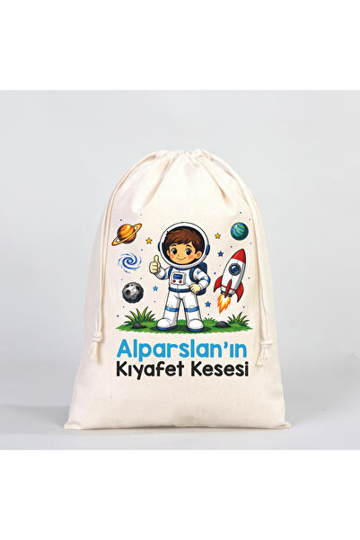 MiniHouse KİŞİYE ÖZEL İSİM YAZILI OKUL BEBEK KIYAFET KESESİ DÜZENLEYİCİ 25X35 CM