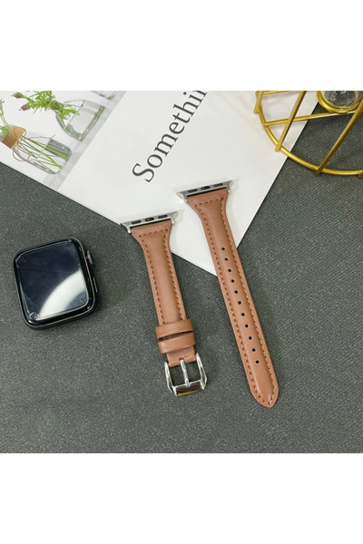 Choice15 38mm 40mm 41mm 6 Light Brown Leather Slim Strap for Watch Band 44mm ...