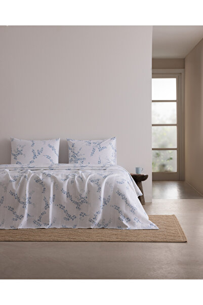 Madame Coco Julia Double 100% Cotton Karde Printed Pique Set - Blue