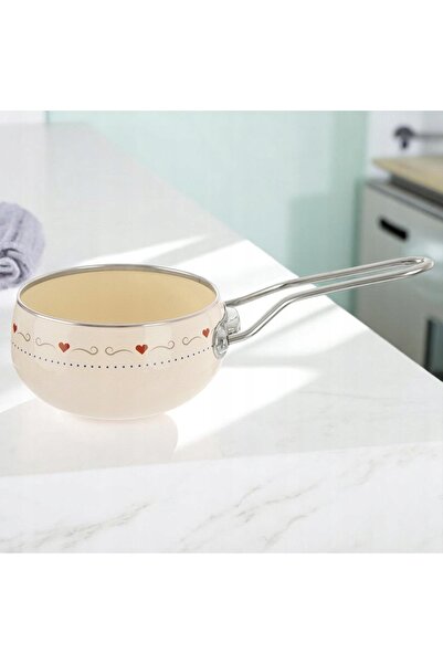 Orion Rondelek Oală rotundă emailată cu mâner lung, tradițională, 15 cm, 1,1L