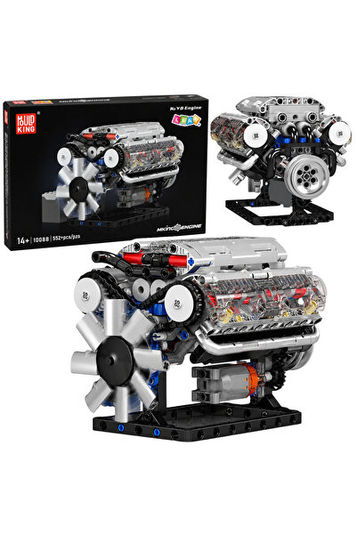 LeanToys Blocuri de construcție Motor V8 Model mecanic Pistoane mobile 552 piese